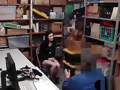 Dark haired emo chick rough fucked on CCTV by a cop