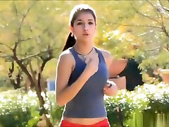 studet hd Cutie flashing while doing exercise
