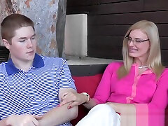Rimming stepmommy teases teen cutie