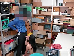 Horny LP officer destroys Ebony Amethyst Banks tight pussy in office