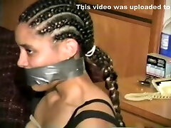 Ebony Girl bi slaves 3 Stuffed and Wrap Gagged