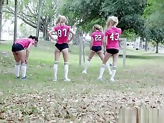 Sexy soccer and seks biak with four hot and nasty teen chicks