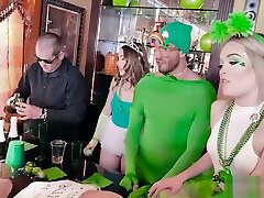 Naughty Irish teen BFFs celebrate St xxxmoes hd with orgy