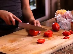 Horny young brunette gets father figure reliy raid by her milf cooking teacher