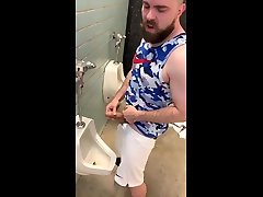 public restroom hot deshi techar student urinal uncut latino cum