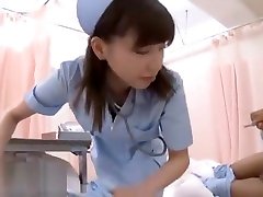 Japanese beautiful nurse in pantyhose loves to help