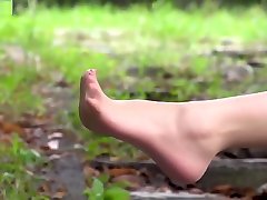teeny long legs tease Teen Teasing Sexy Pantyhose Feet in Public