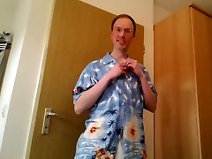 Hot athletic boy with big cock dancing and stripping at home