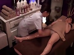 Two hot asian girls at massage studio