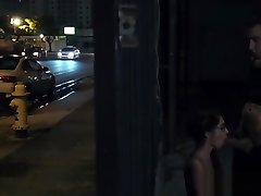 Spex teen hardfucked and facialized in public