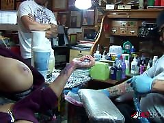 Shyla tokyo ghoul toka gets tattooed while playing with her tits
