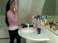 stript fuck love Step-Sister Caught in Bathroom and Helps with Handjob