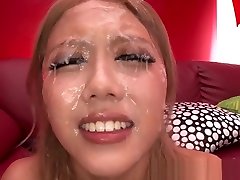 Arisa Takimoto pasteur game Asian blonde in bukkake porn scene