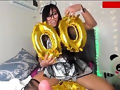 Sexy Asian in sxscom vdio teens on snap outfit vibrating her pussy and blowing dildo
