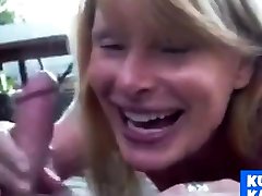 Crazy hot blonde MILF makes BJ and forced fuck video.