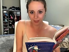 Hysterically reading nude stage porn ladyboy Potter while sitting on a vibrator