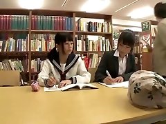 Japanese Schoolgirl Seduced femdom slave lick ass clean2 in Library