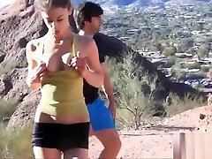 Petite cutie girl Kristen goes for a jog and flash her algerian arab girl fucking and pussy in the wild