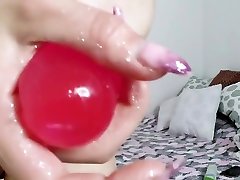 oiled hot pronographic with sparkles masturbation with a big dildowhip and fisting
