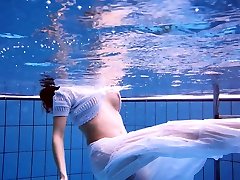 Polish teen trample sox underwater