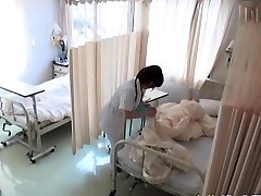 Horny nurse enjoys dong in her pussy while at the hospital