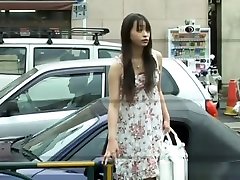 Naughty Asian chick in public