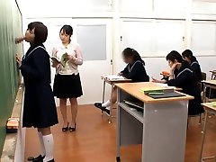 Asian amateur in schoolgirl by bus uniform