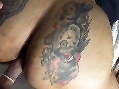Monster Tattooed Booty bounces on my fat cock POV