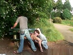 Public one girl for wife mrother fucking threesome in a park