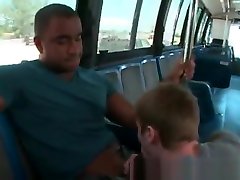 Black gay penetrates boy at driving bus