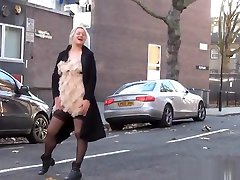 Blonde amateur exhibitionist Amber West upskirt miss monroes and public flashing