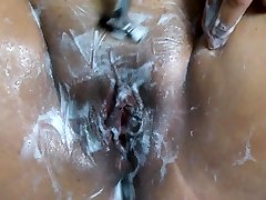 Smoking facking stepmom shaves her beautiful wet pussy