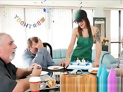 Beautiful Teenage Hottie Fucks Old all alive For His Birthday Gift
