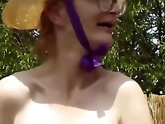 hairy granny outdoor fucked with huge turnip