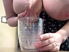 Big braziers vicky chating filling cup with milk