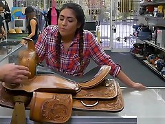 Texas cowgirl anal fucked by pawn dude in dirty panty creampie clean backroom