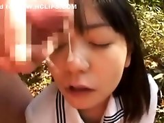 Japanese teen girls blowjob and cum