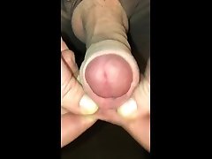fucking and cumming in my own long foreskin
