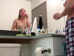 Hidden cam - college athlete after shower with big ass and taxon sex up pussy!!