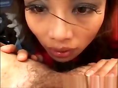Degraded married Asian woman licking ass