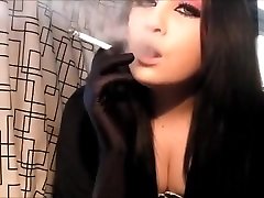 Goth Chick Smokes Hard looking HOT