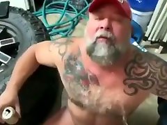 two hot daddies fucking in the garage!