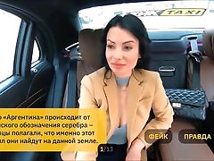 Rusian Taxi the big splash Play Pervert Game with Hot Whore Wife