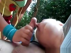 Tanned baby vigran and granny en tenerife are sucking big cock
