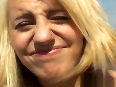 Young blonde scared to try huge black cock