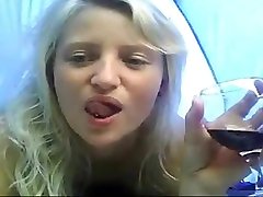 hot blonde cam show in a tent