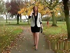Sexy brunette with long legs wears high heels to make your fetish juice cum