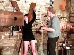 Redhead slut gets spanked by her master