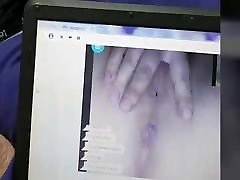 Beautiful masturbation of a young girl in video chat