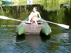 Amateur italian Natasha in the boat